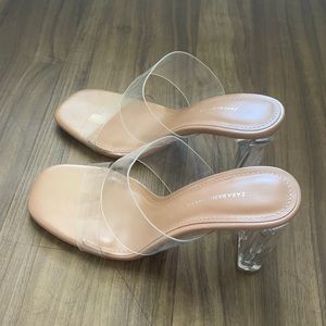Zara vinyl sandals with clear straps